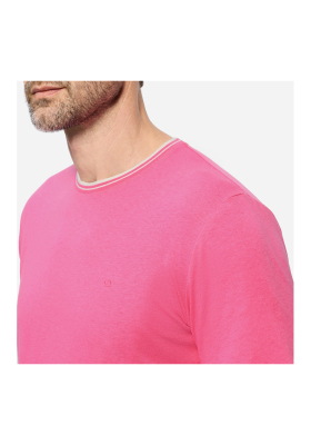 OLYMP 5610, Pink Pamut/Len Kevertszálú Rövid Ujjú Póló 