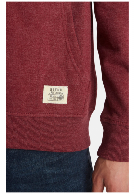 BLEND Noah 1628, Zippes-Kapucnis Pulóver, Piros