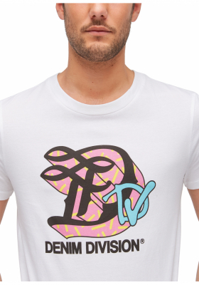 TOM TAILOR DENIM Division 3338, Fehér Rövid Ujjú Póló