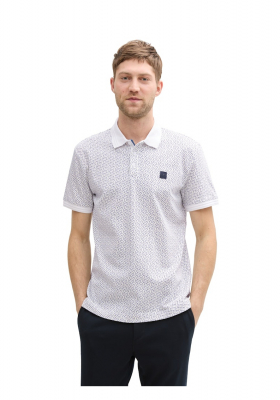 TOM TALIOR 5682, Fehér, Mintás Rövid Ujjú Ingpóló