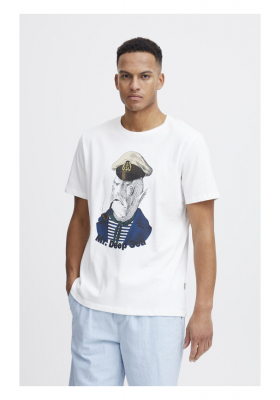 BLEND 7297, Fehér Rövid Ujjú Póló Sailor Fish