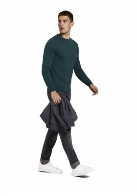 TOM TAILOR Basic O-Neck 2819, Zöld Kötött Pulóver