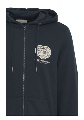 BLEND 6874, Fekete Cipzáros  Kapucnis Pulóver