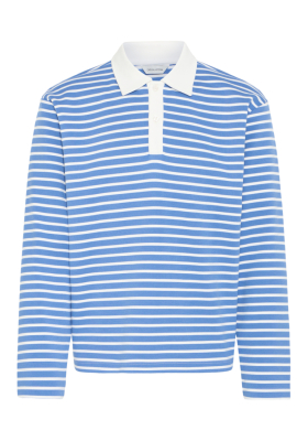 CASUAL FRIDAY Persson 6213, Kék Csíkos Hosszú Ujjú Ingpóló