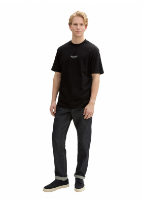 TOM TAILOR DENIM 5021, Fekete Rövid Ujjú Póló