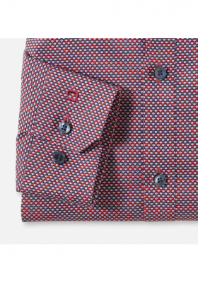 OLYMP No. Six 2510, Piros Hosszú Ujjú Ing, Super slim, Urban Kent