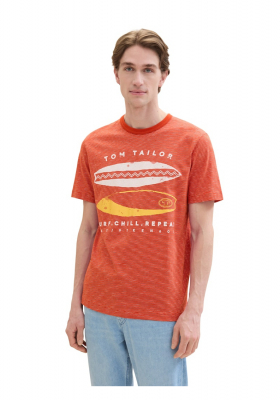 TOM TAILOR 1784, Narancs Rövid Ujjú Póló Surf