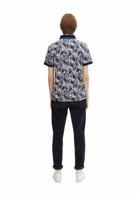 TOM TAILOR Tropical 1634, Kék Rövid Ujjú Ingpóló