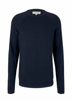 TOM TAILOR DENIM Raglan 8335, Kék Kötött Pulóver