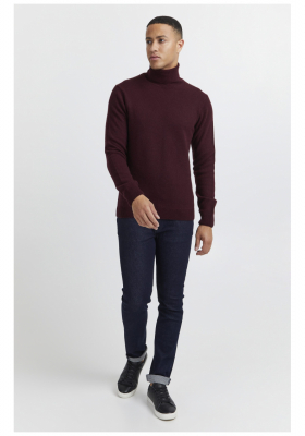 CASUAL FRIDAY Karl 3971, Bordó Kötött Gyapjú Garbo Pulóver, NOOS