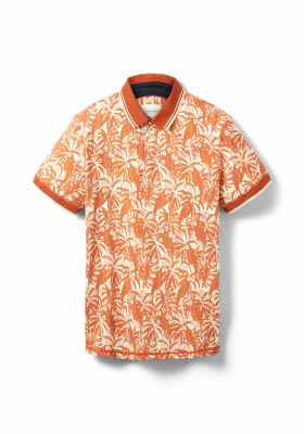 TOM TAILOR Tropical 1634, Narancssárga Rövid Ujjú Ingpóló
