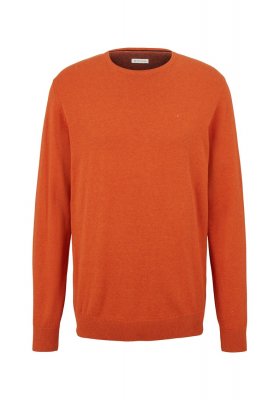 TOM TAILOR 7661, Narancssárga Kötött Környakú Pulóver