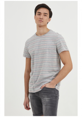 BLEND Striped 2372, Szürke Rövid Ujjú Póló