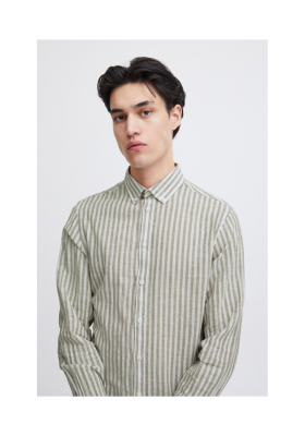 CASUAL FRIDAY Anton 4974, Zöld Csíkos Hosszú Ujjú Ing