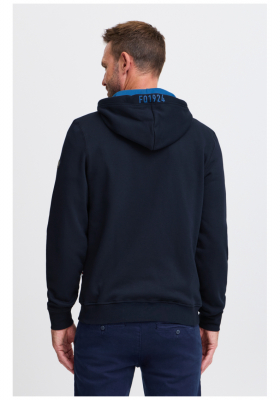 FQ1924 William 0714, Kék Cipzáros Kapucnis Pulóver