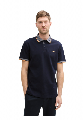 TOM TAILOR 5629, Sötétkék Rövid Ujjú Ingpóló