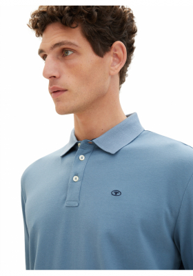 TOM TAILOR 1086, Világoskék Hosszú Ujjú Ingpóló