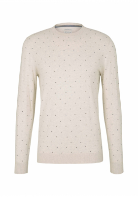 TOM TAILOR Birdy 0134, Bézs Kötött Pulóver