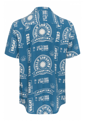 BLEND Arul 8228, Kék Rövid Ujjú Ing