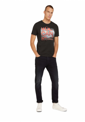 TOM TAILOR Volcano 9220, Fekete Rövid Ujjú Póló