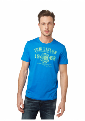 TOM TAILOR Basic 3549, Kék Rövid Ujjú Póló