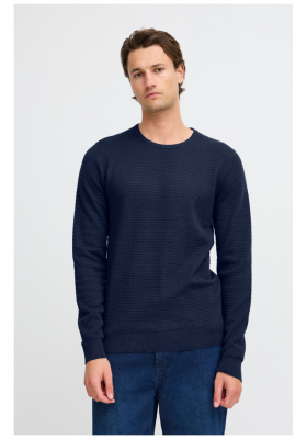 BLEND Redhill 7257, Kék Kötött Pulóver