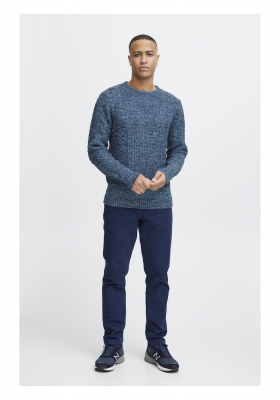 BLEND 6101, Kék Kötött Környakú Pulóver