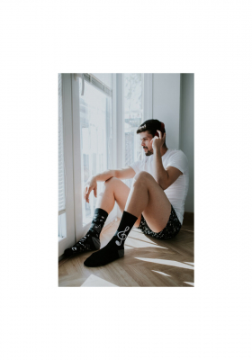 DEDOLES Music, Fekete Mintás Magasszárú Zokni