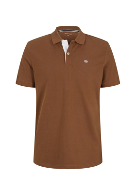 TOM TAILOR 1006, Kávébarna Rövid Ujjú Ingpóló