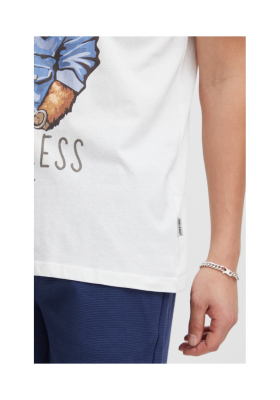 BLEND 6217 Fehér, Nyomtatott Rövid Ujjú Póló