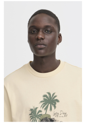 BLEND Jerron 8280, Bézs Lazy Days Rövid Ujjú Póló