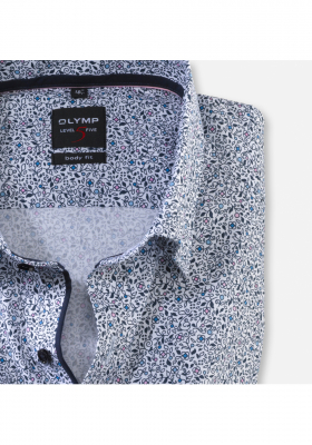 OLYMP Level Five 2180, Rózsaszín Hosszú Ujjú Ing, Body fit, Under Button-Down 