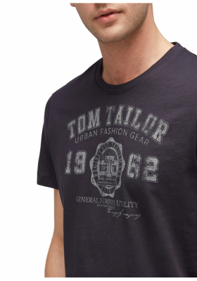 TOM TAILOR Basic 3549, Sötétkék Rövid Ujjú Póló