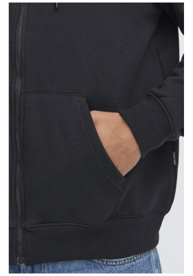 BLEND Juste 8483, Fekete Cipzáros Kapucnis Pulóver