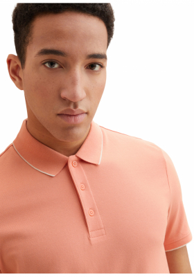 TOM TAILOR DENIM Tipping 0720, Narancssárga Rövid Ujjú Ingpóló