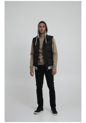 BLEND Hoody Vest 3196, Fekete  Mellény