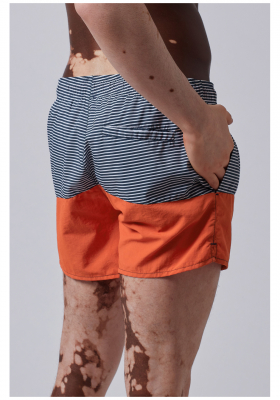 SKINY Beach Shorts 0064, Kék Csíkos Szörfnadrág