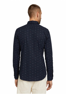 TOM TAILOR Waves 9804, Kék  Hosszú Ujjú Ing