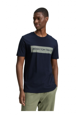 TOM TAILOR DENIM 3491, Kék Rövid Ujjú Póló NOOS