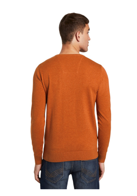 TOM TAILOR Basic O-Neck 2819, Narancs Melanzs Kötött Pulóver 