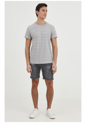 BLEND Striped 2372, Szürke Rövid Ujjú Póló
