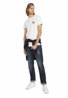 TOM TAILOR DENIM Be Part 3829, Fehér Rövid Ujjú Póló