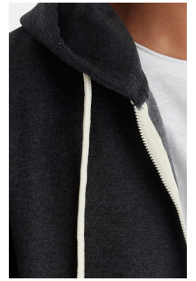 BLEND Noah 1628, Zippes-Kapucnis Pulóver, Szürke