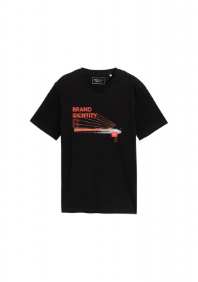 TOM TAILOR DENIM 5023, Fekete Rövid Ujjú Póló