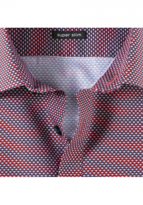 OLYMP No. Six 2510, Piros Hosszú Ujjú Ing, Super slim, Urban Kent