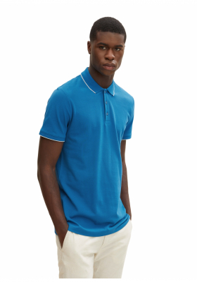 TOM TAILOR DENIM Tipping 0720, Kék Rövid Ujjú Ingpóló