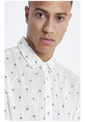 BLEND 0195, Fehér Rövid Ujjú Ing, Slim fit