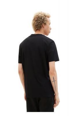 TOM TAILOR DENIM 7680, Fekete Rövid Ujjú Póló