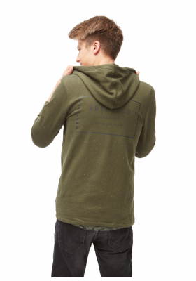 TOM TALOR DENIM Mottled Zip Hoody 5055, Zippes-Kapucnis Pulóver, Zöld