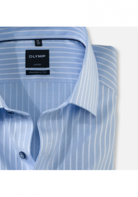 OLYMP Luxor 1320, Kék Hosszú Ujjú Ing, Modern fit, Global Kent 